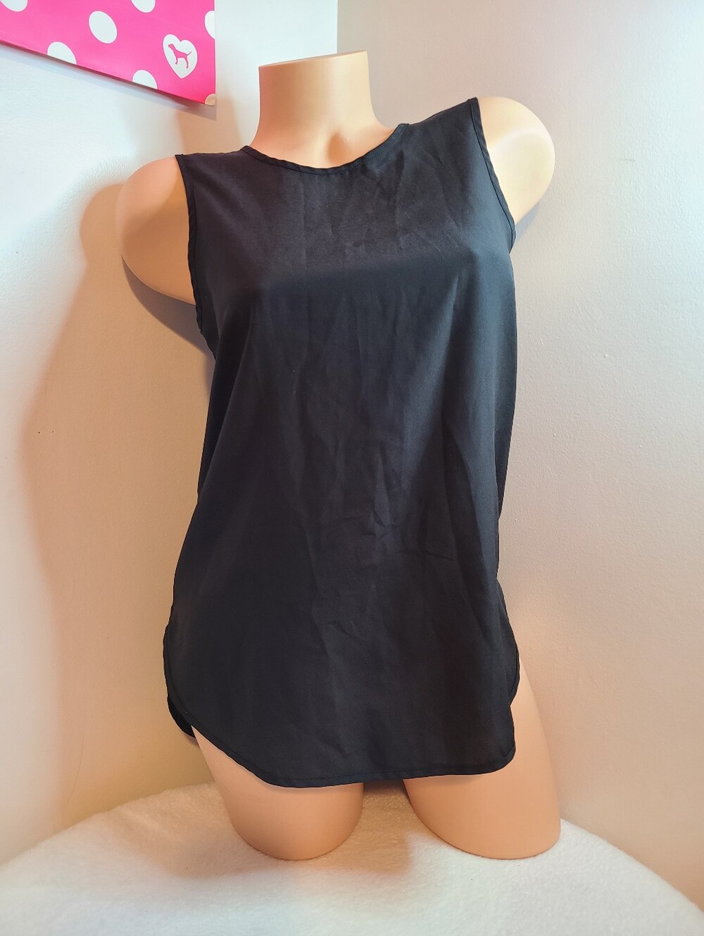 Michael Kors Classic Black Sleeveless Crewneck Shell Tank Size XS